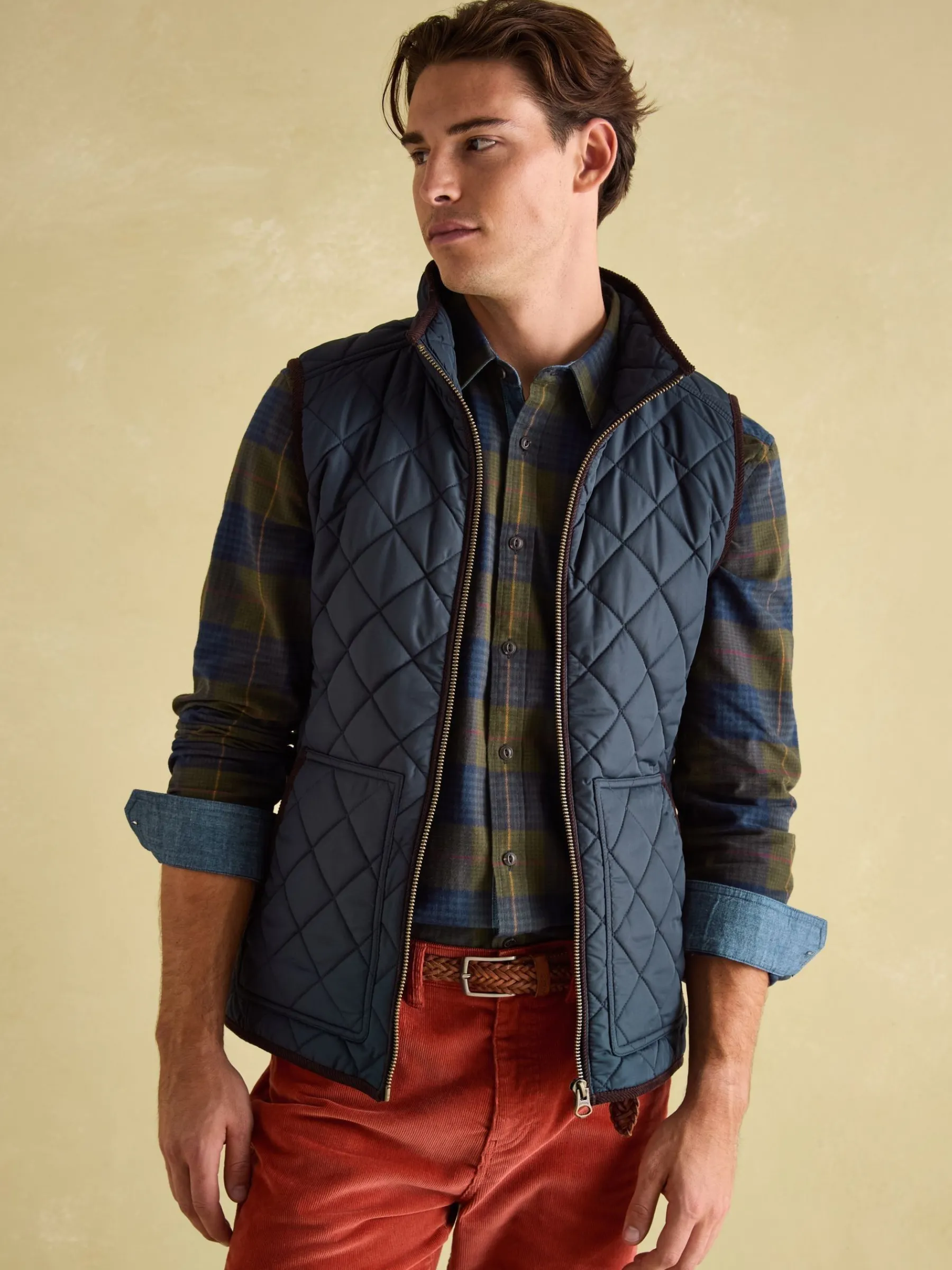 Maynard Navy Blue Diamond Quilted Gilet<Joules Clearance