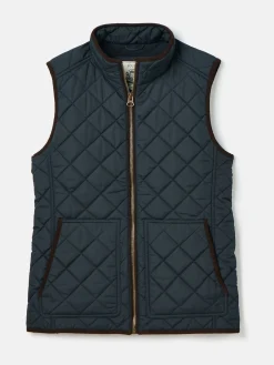 Maynard Navy Blue Diamond Quilted Gilet<Joules Clearance