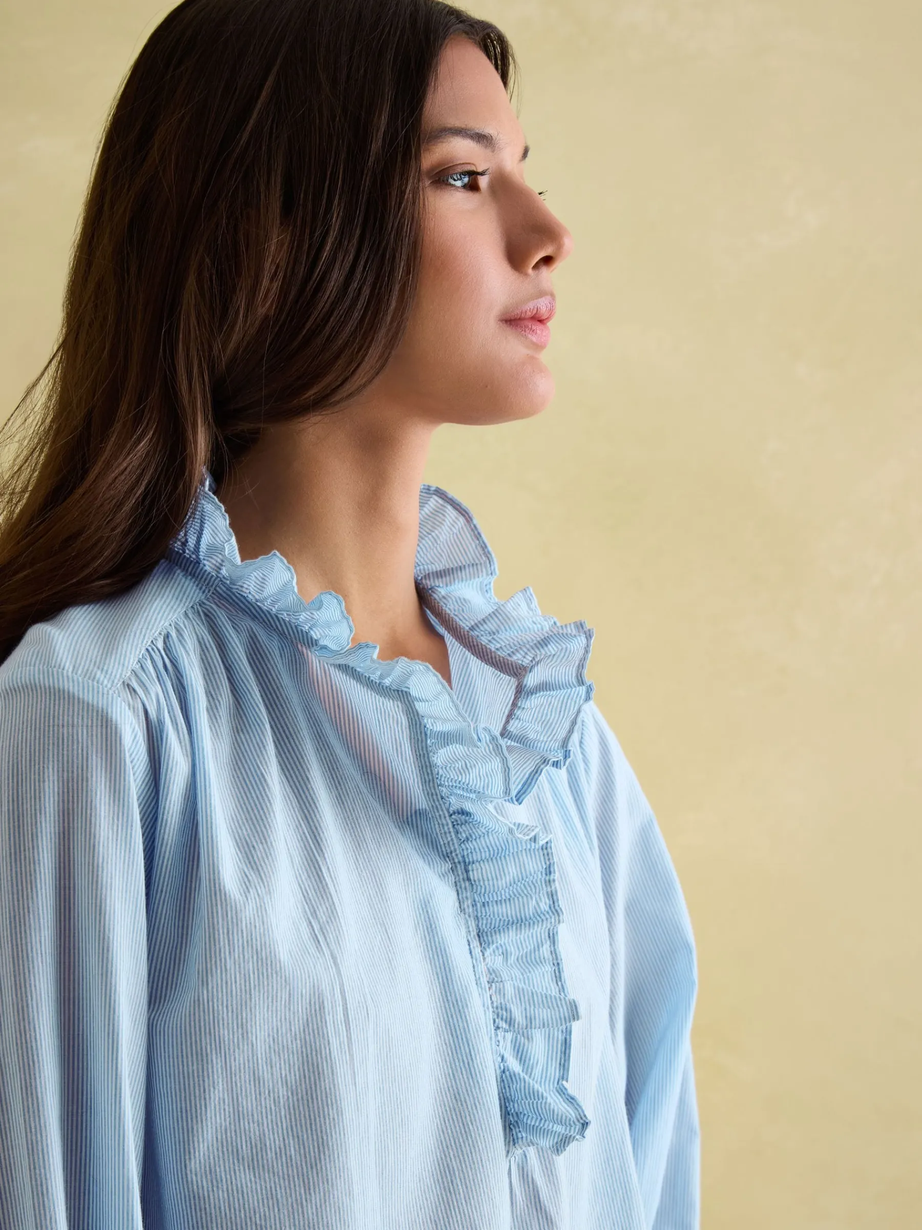Melanie Cotton Ruffle Blouse<Joules Hot