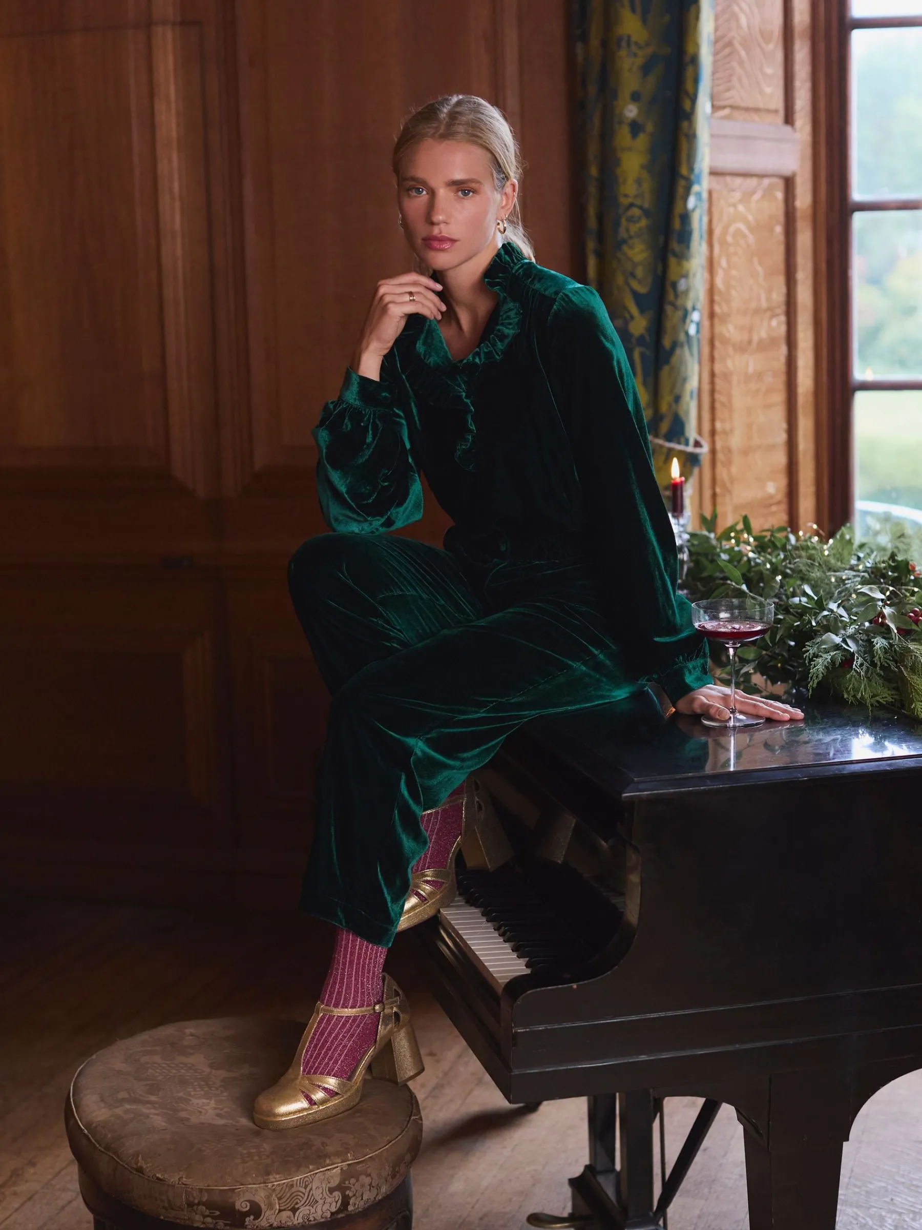 Melanie Velvet Blouse<Joules Hot