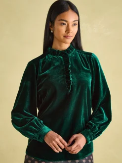 Melanie Velvet Blouse<Joules Hot