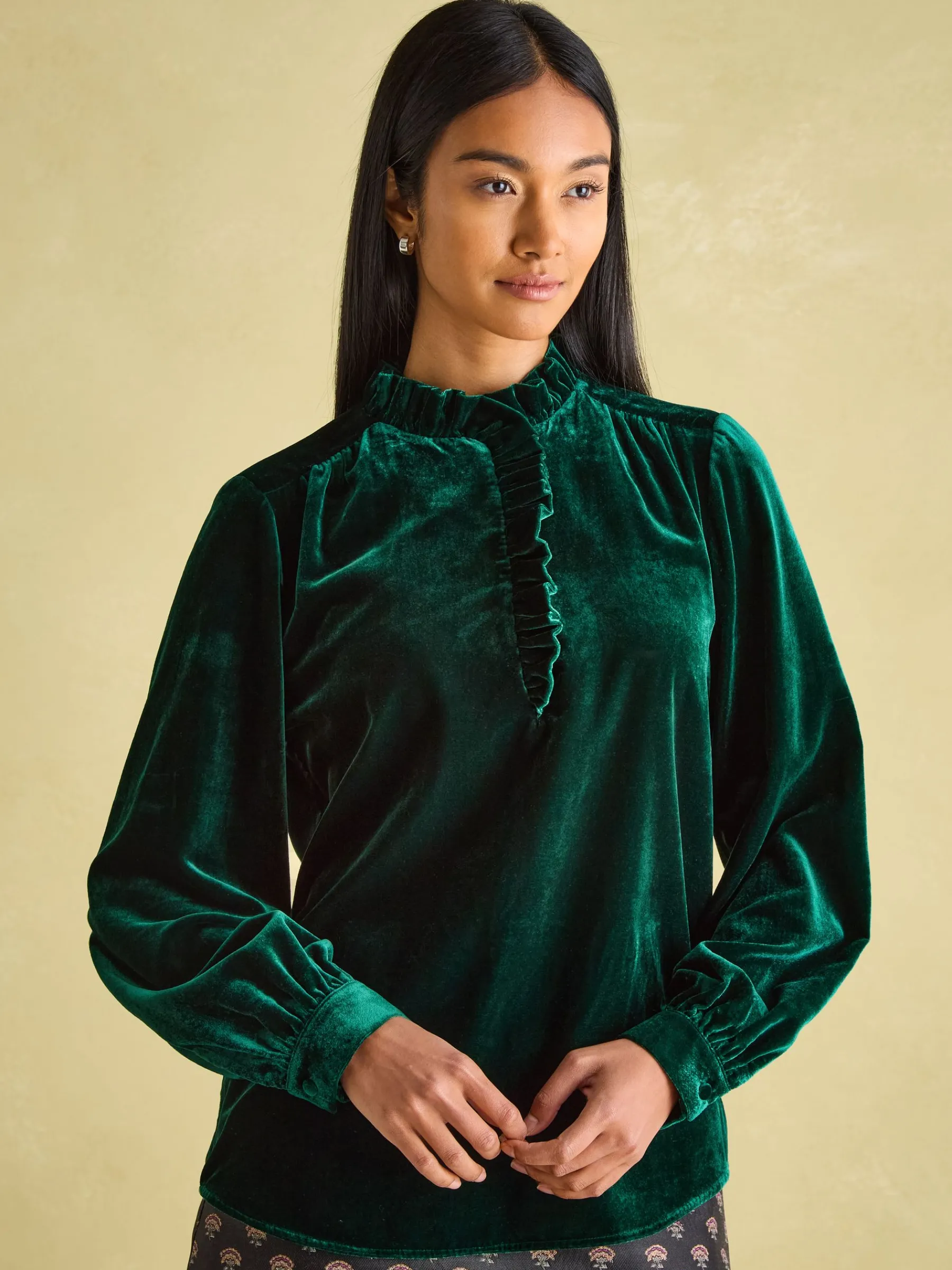 Melanie Velvet Blouse<Joules Hot