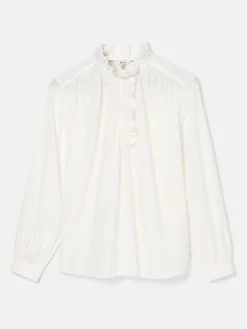Melanie Cotton Ruffle Blouse<Joules