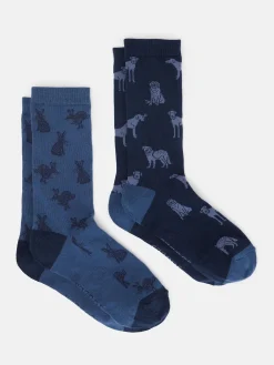 Men's Kingsbury 2 Pack Socks (size 7-12)<Joules Discount