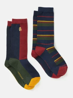 Men's Kingsbury 2 Pack Socks (size 7-12)<Joules New