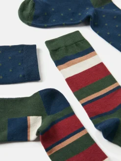 Men's Kingsbury Multi Navy 2 Pack Socks (size 7-12)<Joules Sale