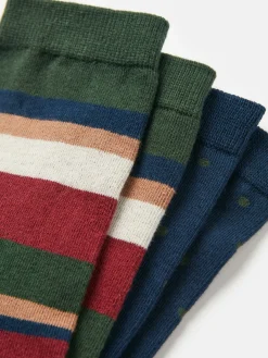 Men's Kingsbury Multi Navy 2 Pack Socks (size 7-12)<Joules Sale