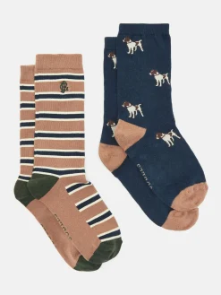 Men's Kingsbury 2 Pack Socks (size 7-12)<Joules Discount