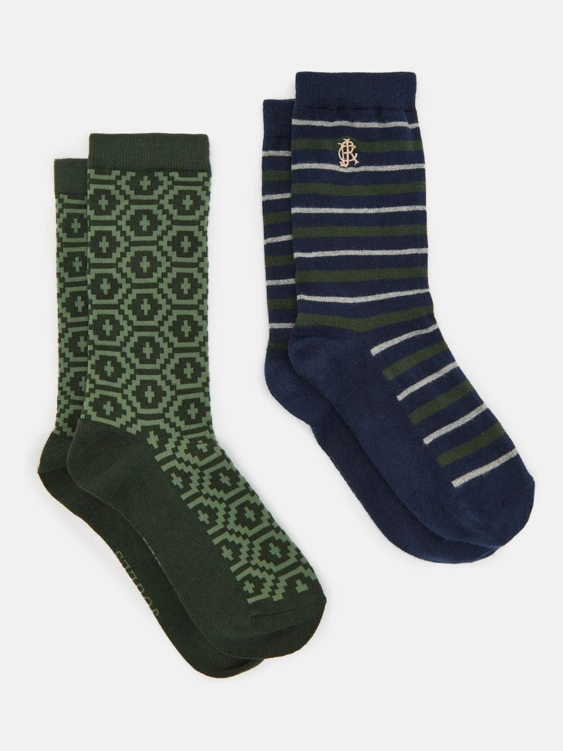 Men's Kingsbury 2 Pack Socks (size 7-12)<Joules Clearance