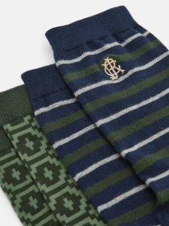 Men's Kingsbury 2 Pack Socks (size 7-12)<Joules Clearance