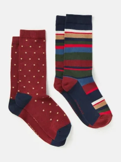 Men's Kingsbury 2 Pack Socks (size 7-12)<Joules Outlet