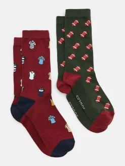 Men's Kingsbury 2 Pack Socks (size 7-12)<Joules Discount