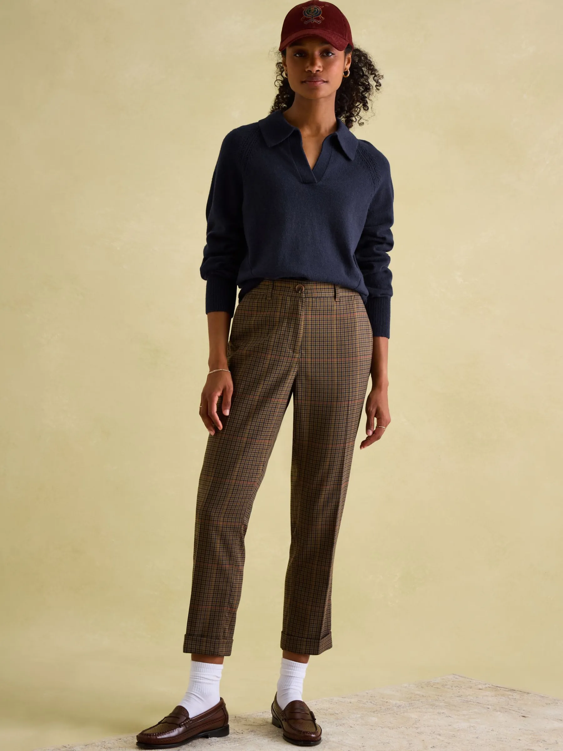 Mia Navy Blue Pointelle Jumper with Open Collar<Joules New