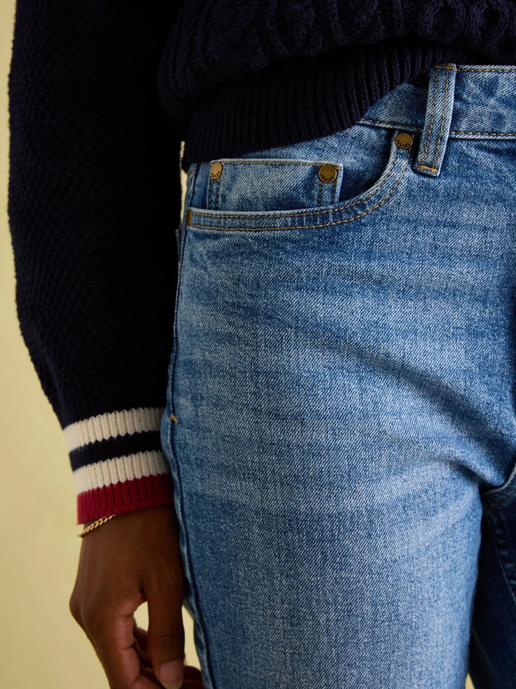 Mid Blue Straight Fit Jeans<Joules Discount
