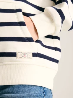 Milbourne Navy & White Striped Embroidered Hoodie<Joules Outlet