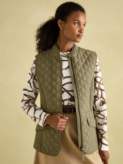 Minx Showerproof Diamond Quilted Gilet<Joules Best