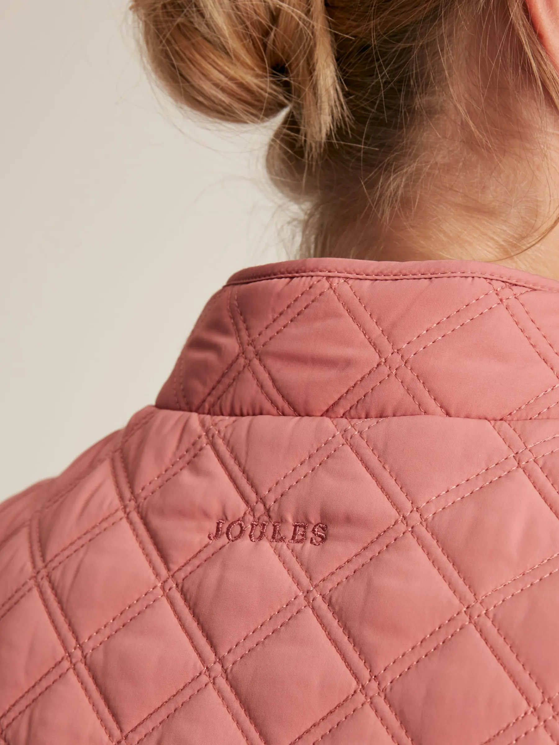 Minx Rose Pink Showerproof Diamond Quilted Gilet<Joules Best