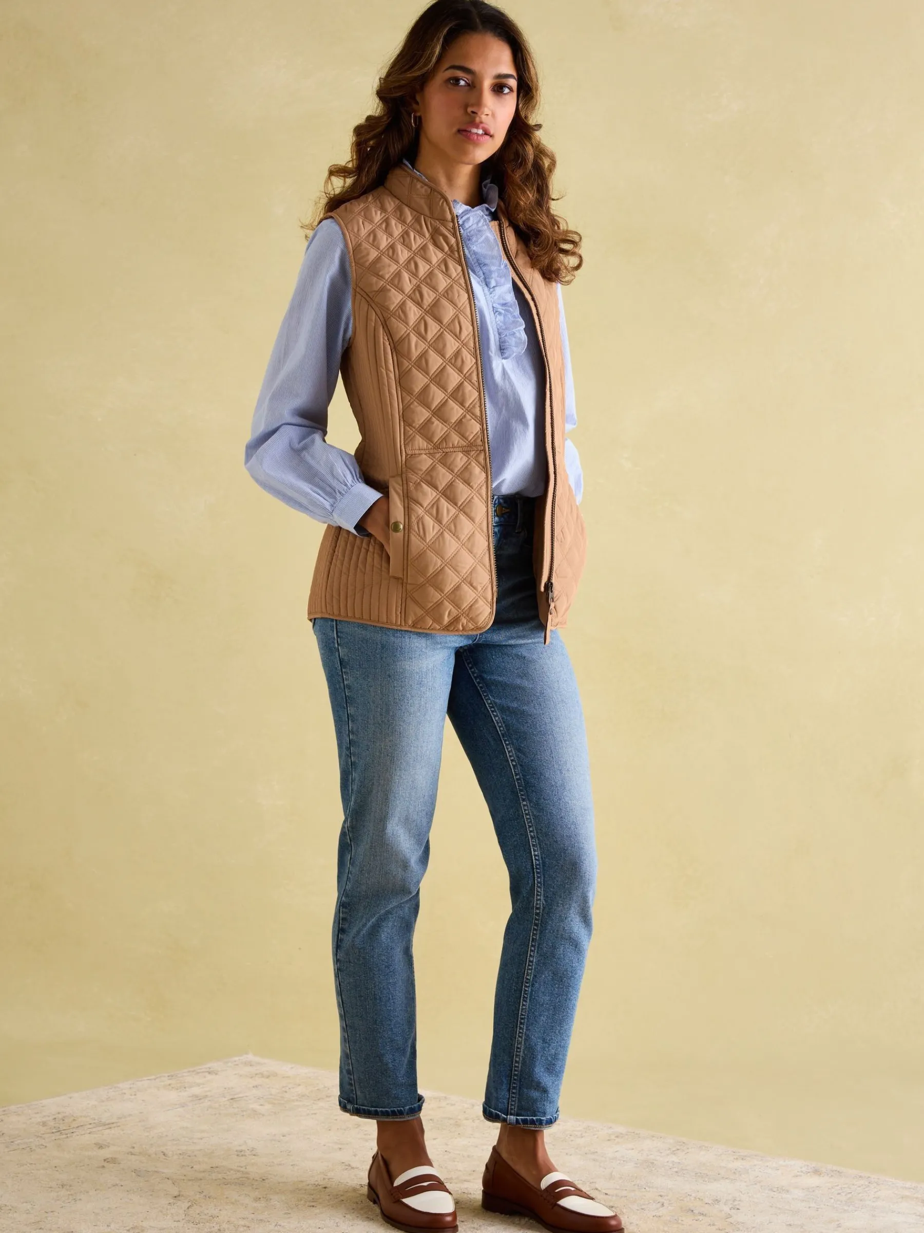 Minx Showerproof Diamond Quilted Gilet<Joules Best