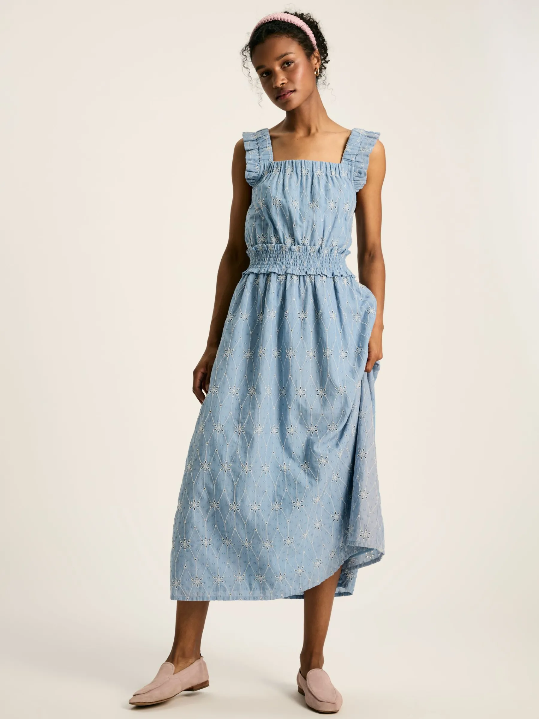 Nadia Broderie Sun Dress<Joules