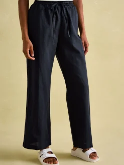 Navy Blue Linen Blend Trousers<Joules Online