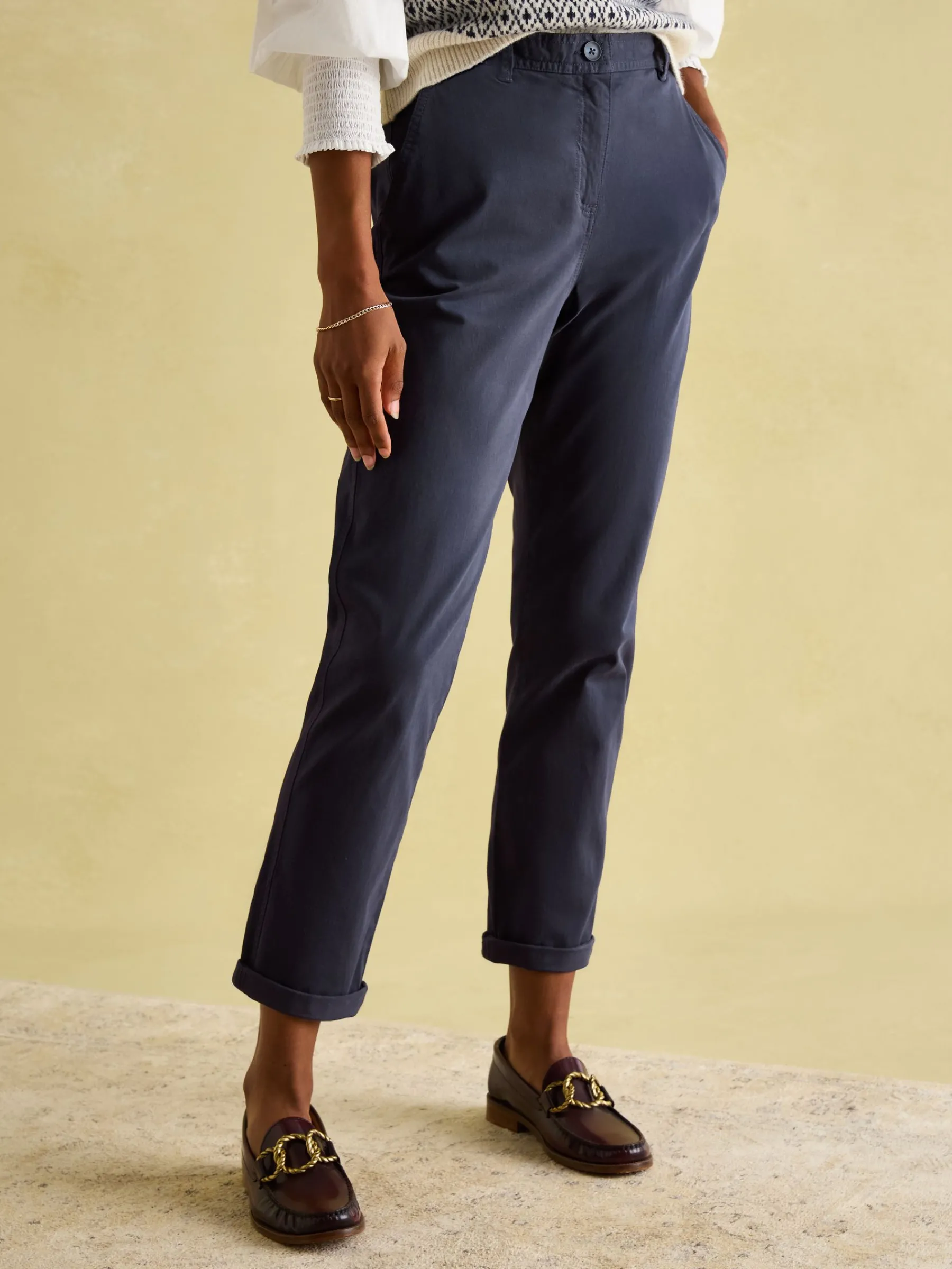 Navy Blue Slim Fit Chino Trousers<Joules Outlet