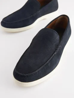 Navy Suede Apron Loafers<Joules Best