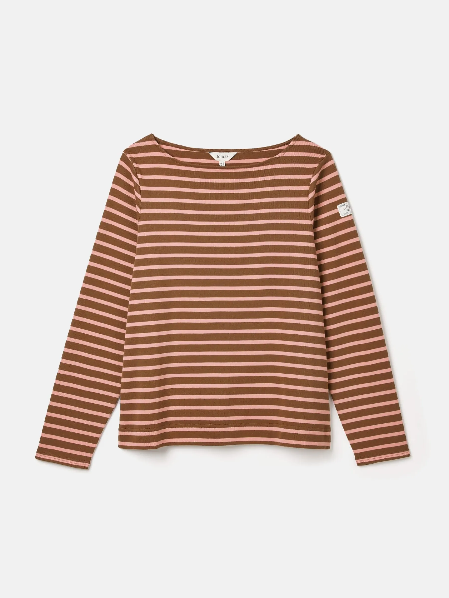 New Harbour Chocolate Brown pink Boat Neck Breton Top<Joules Sale