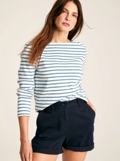 New Harbour Cream & Blue Striped Boat Neck Breton Top<Joules Outlet