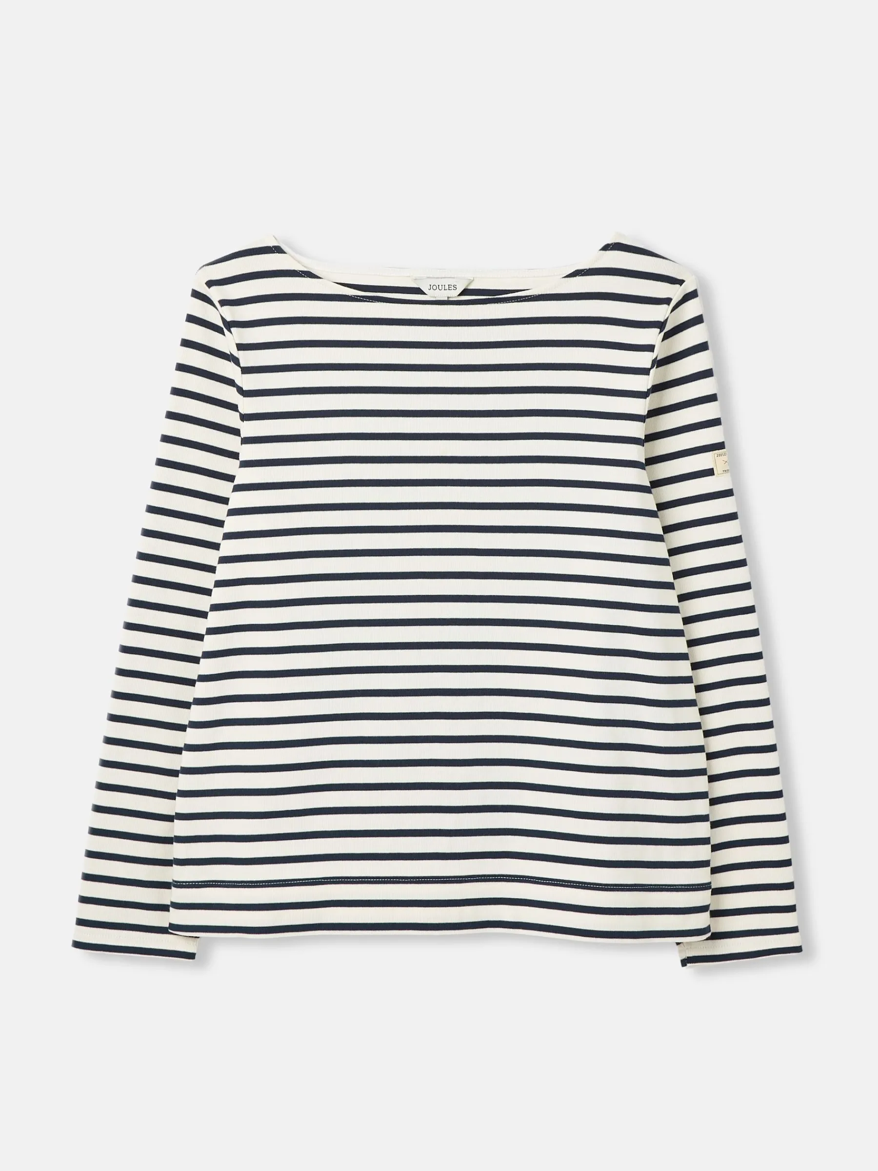 New Harbour Cream & Navy Striped Boat Neck Breton Top<Joules Online