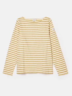 New Harbour Cream Gold Boat Neck Breton Top<Joules Clearance