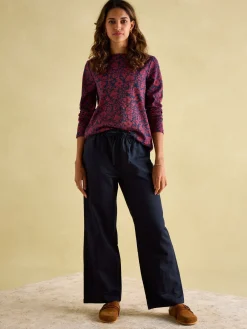 New Harbour Red Floral Boat Neck Breton Top<Joules Clearance