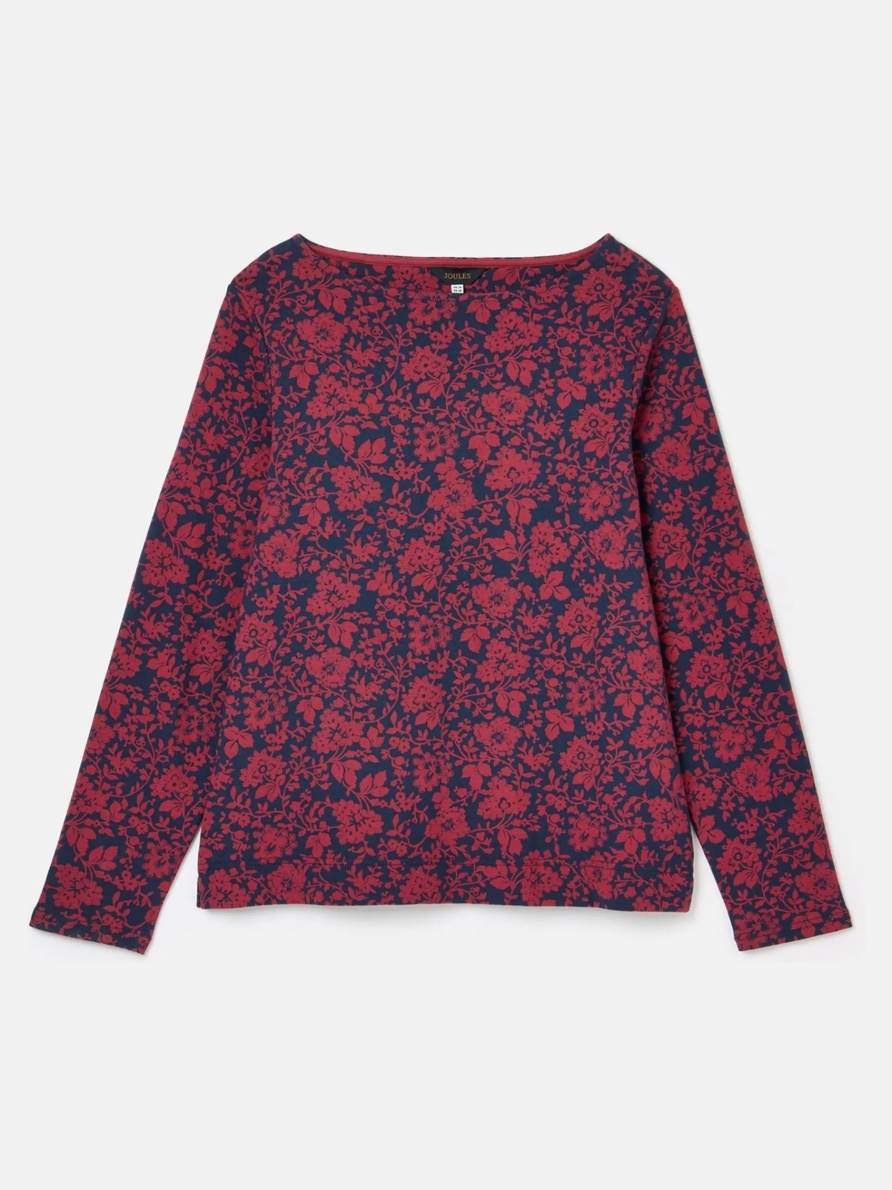 New Harbour Red Floral Boat Neck Breton Top<Joules Clearance