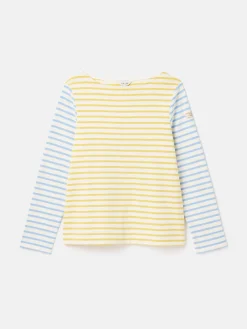 New Harbour Yellow & Blue Striped Boat Neck Breton Top<Joules Hot