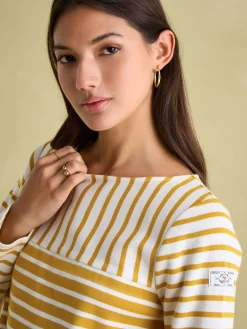 New Harbour Yellow/ Cream Boat Neck Breton Top<Joules Best