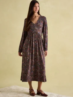 Nia Long Sleeve Midaxi Dress<Joules