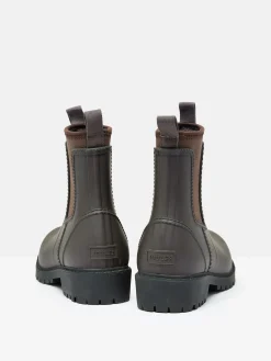 Oakfield Chocolate Brown Short Neoprene-Lined Wellies<Joules Online