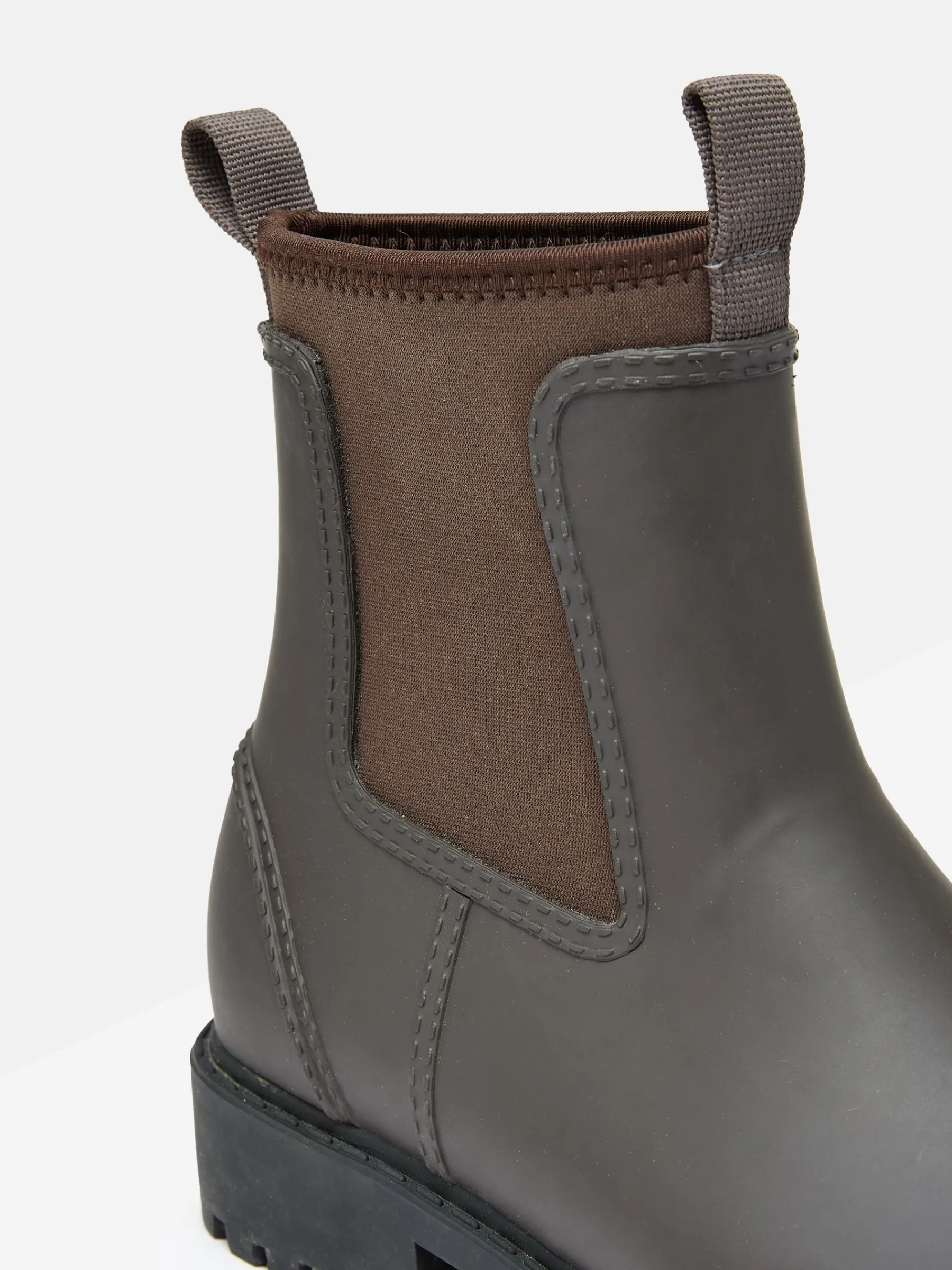 Oakfield Chocolate Brown Short Neoprene-Lined Wellies<Joules Online