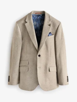Herringbone Texture Slim Fit Blazer<Joules