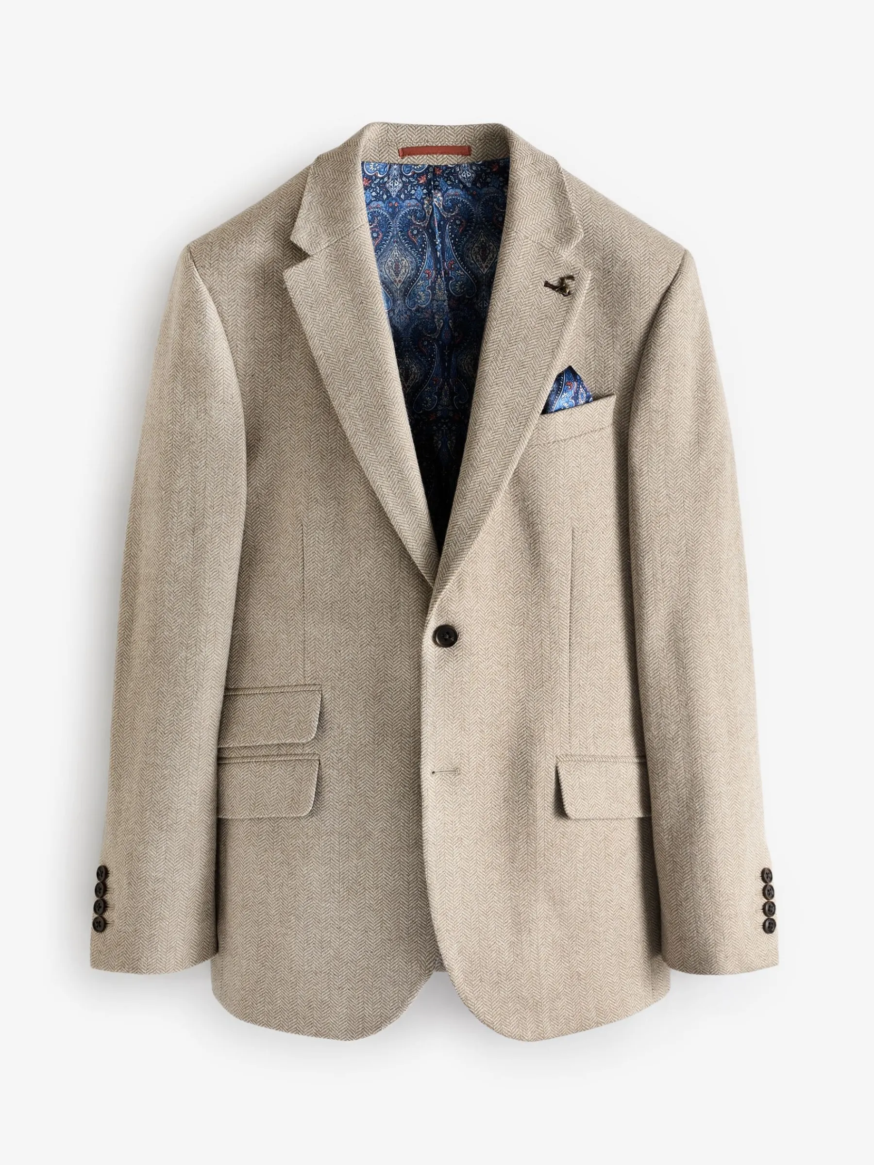Herringbone Texture Slim Fit Blazer<Joules
