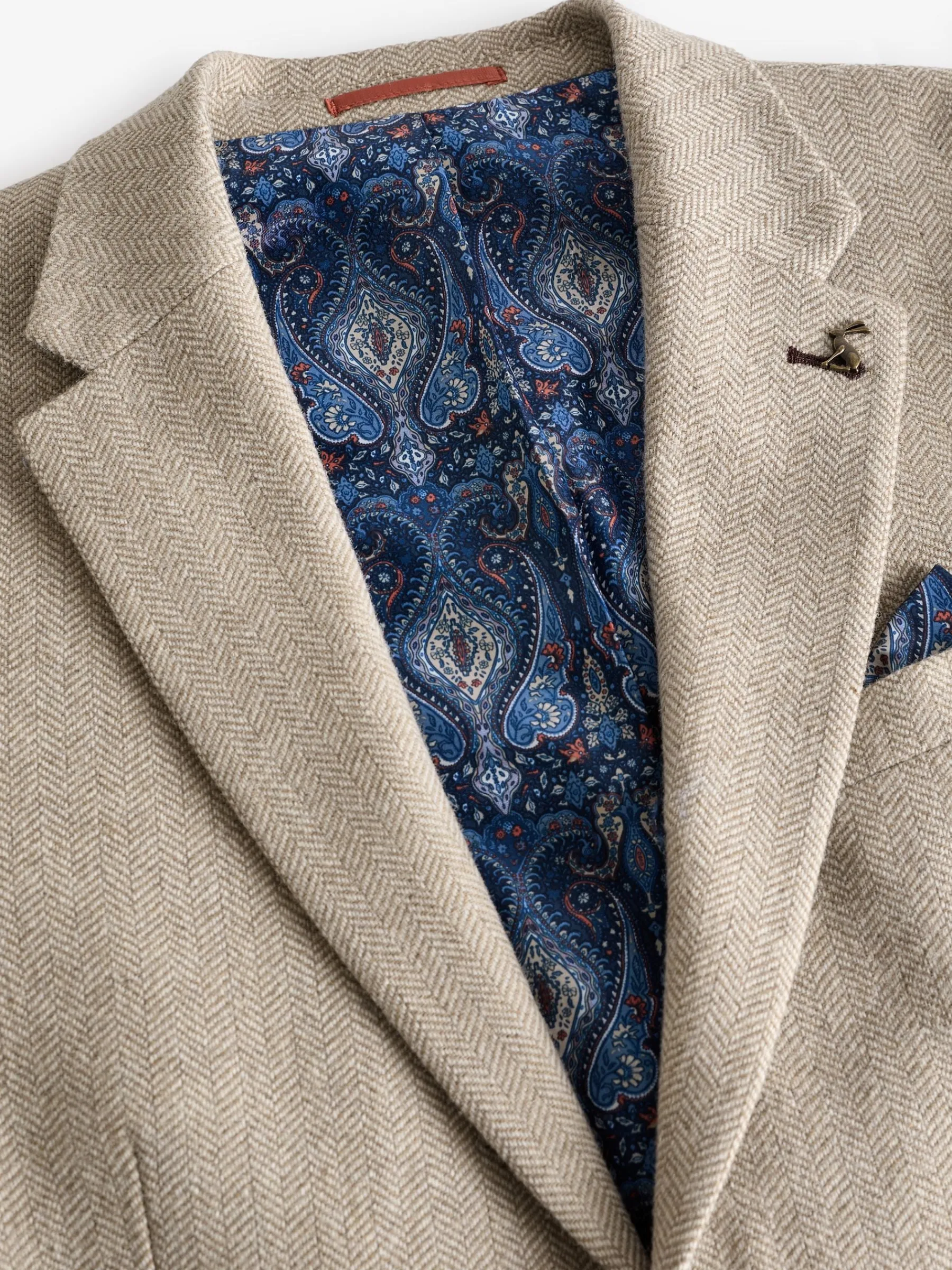 Herringbone Texture Slim Fit Blazer<Joules