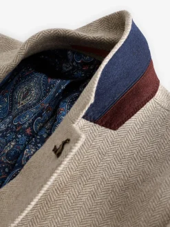 Herringbone Texture Slim Fit Blazer<Joules