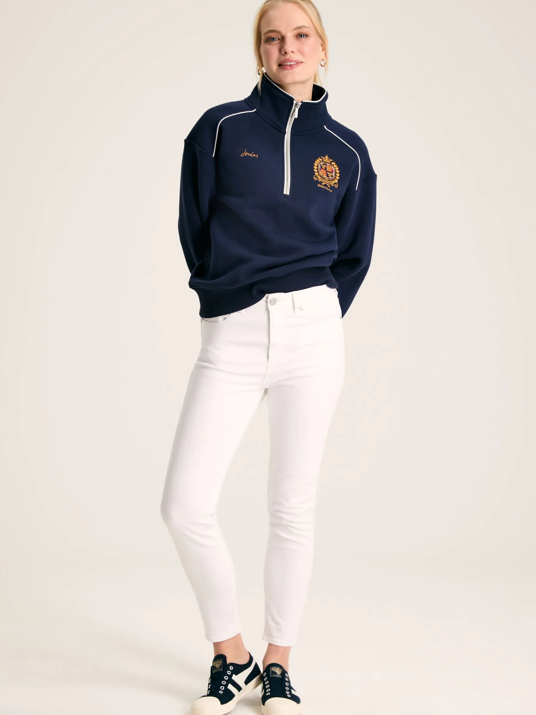 Official Badminton Navy Blue Unisex Quarter Zip Sweatshirt<Joules Sale