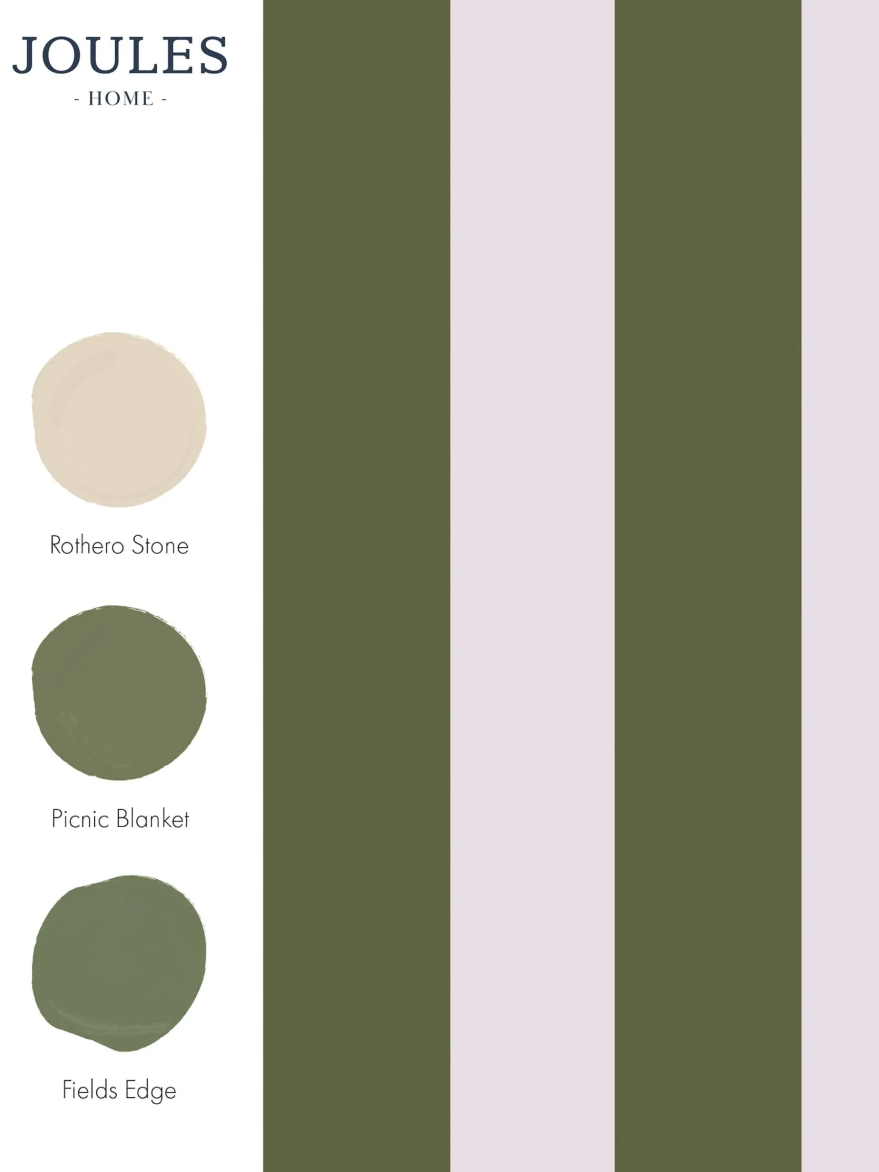 Olive Green Harborough Stripe 10M Wallpaper<Joules Outlet