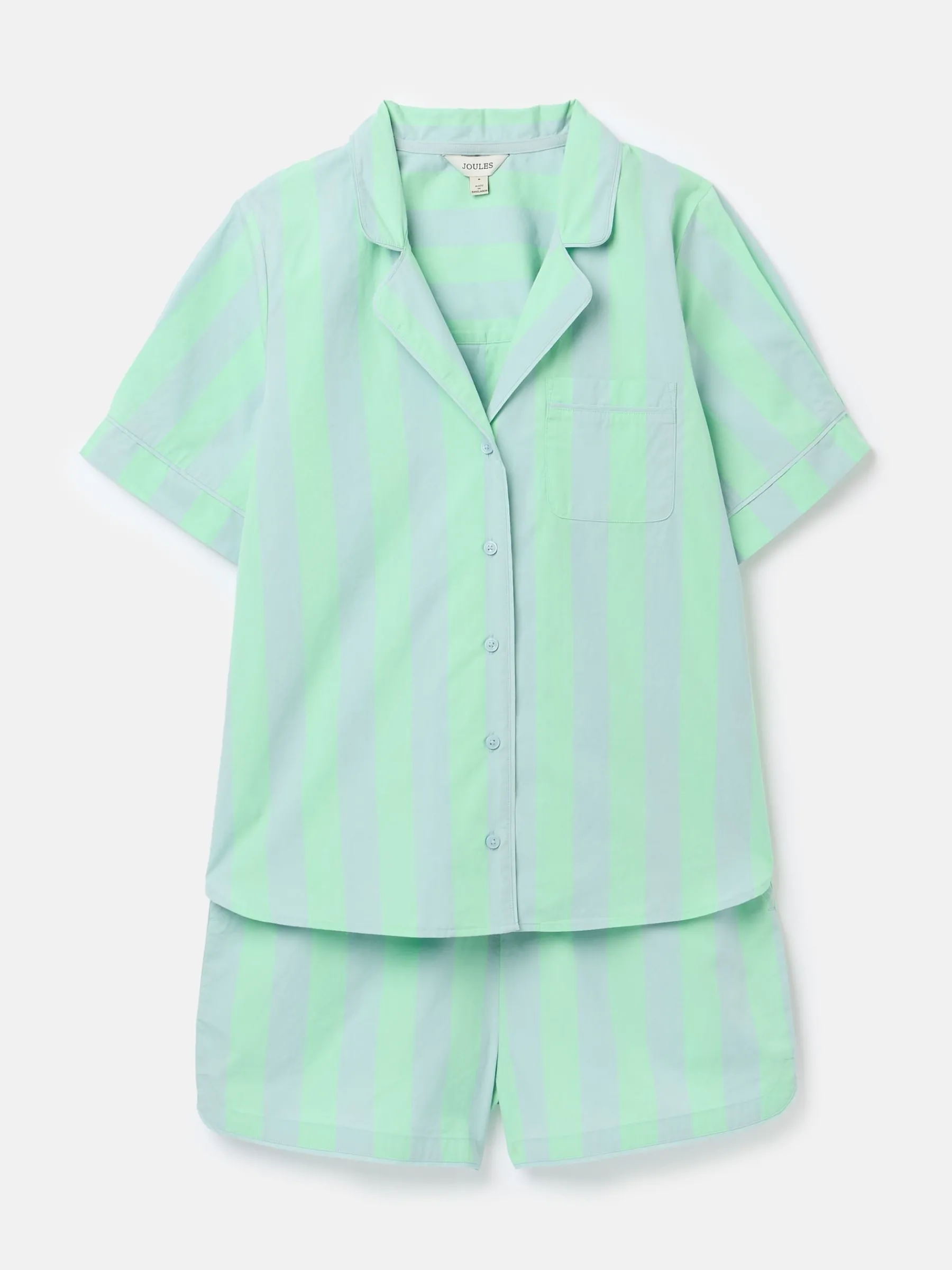 Olivia Blue & Green Striped Pyjama Set<Joules Discount