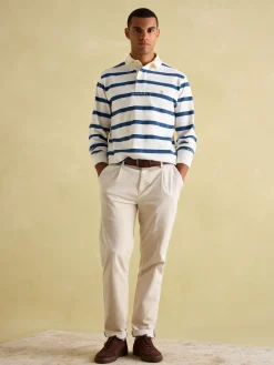 Onside Cream & Blue Striped Rugby Shirt<Joules Hot