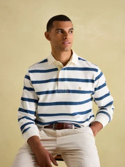 Onside Cream & Blue Striped Rugby Shirt<Joules Hot