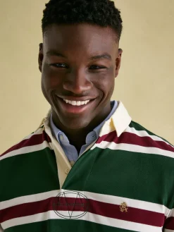 Onside Green & Red Striped Rugby Shirt<Joules Sale