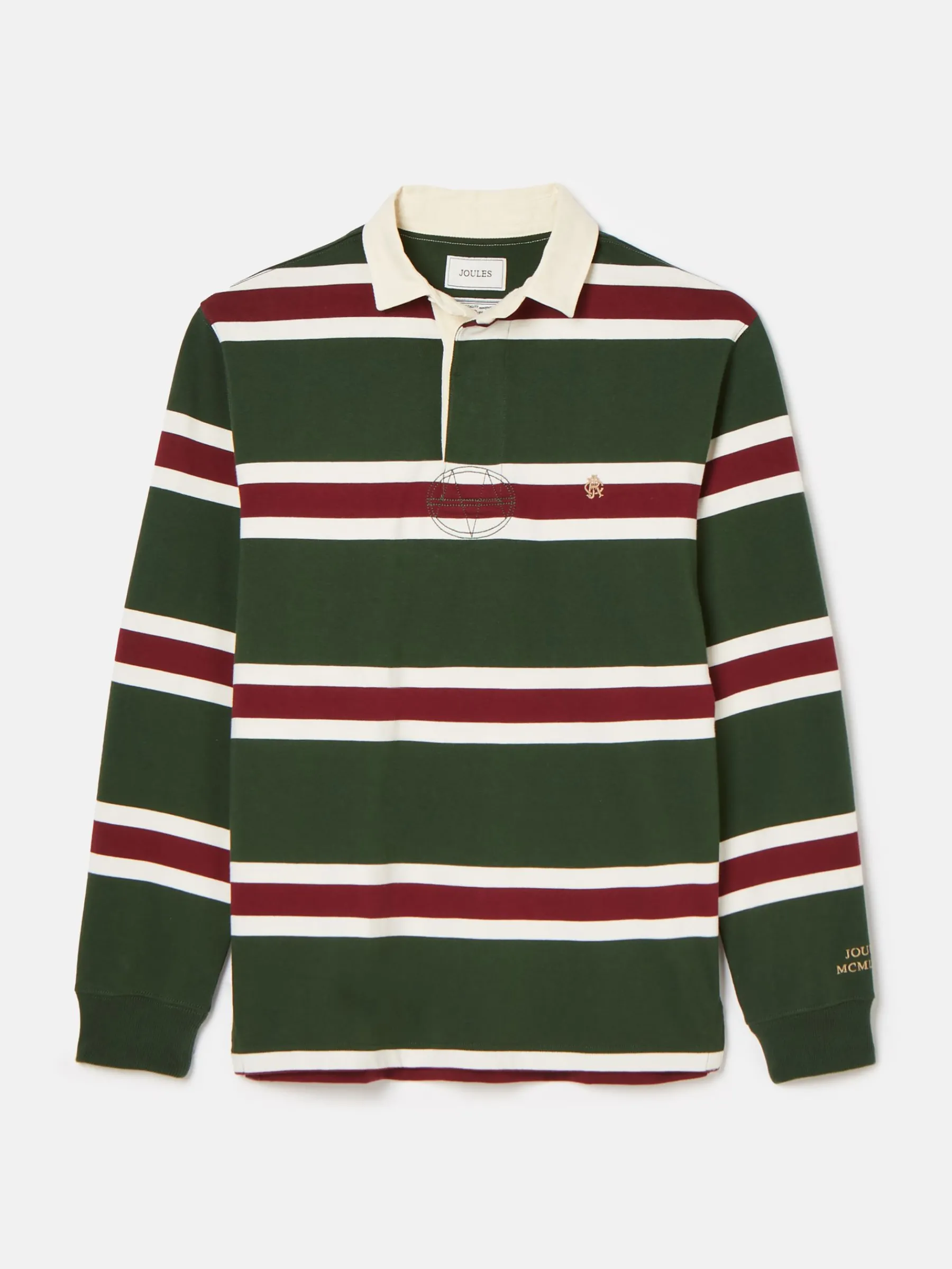Onside Green & Red Striped Rugby Shirt<Joules Sale
