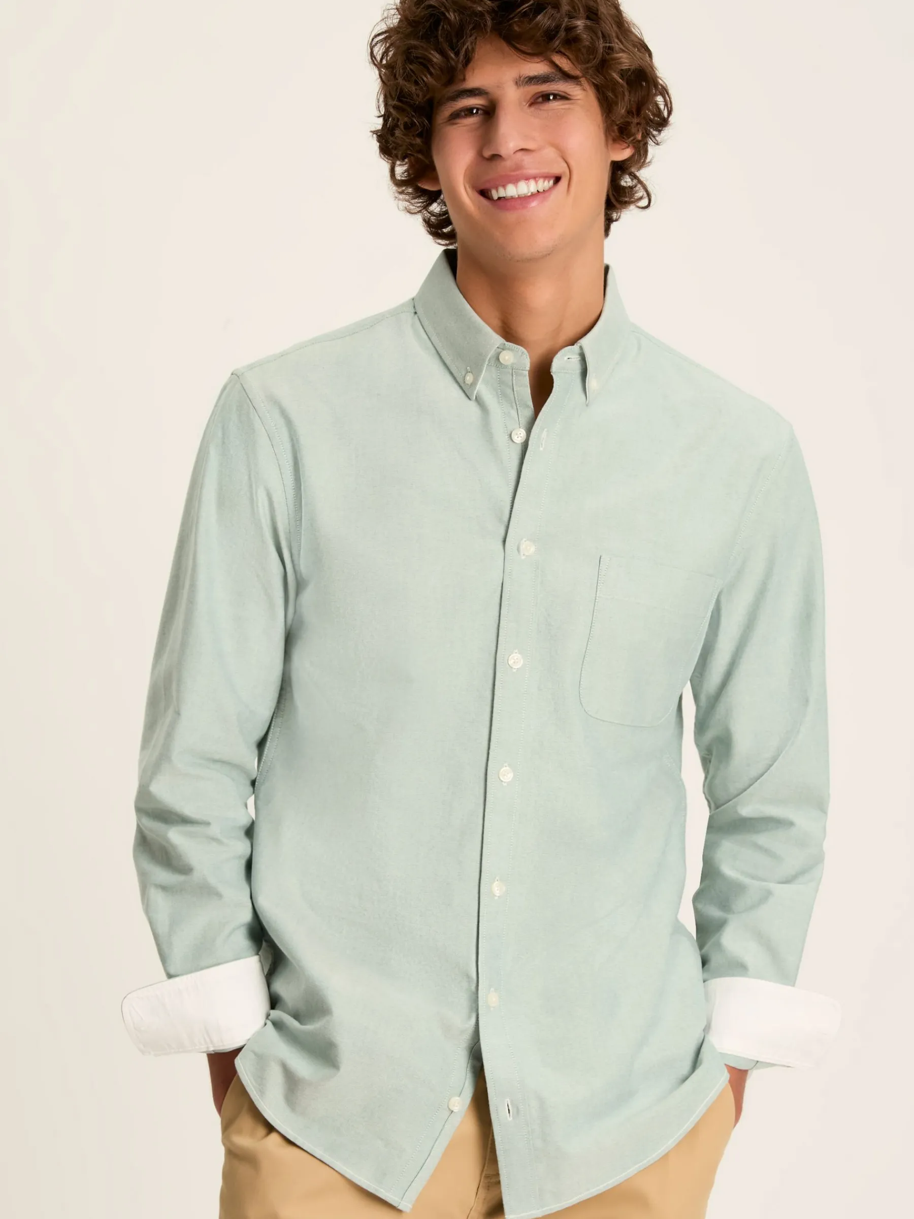Oxford Sage Green Long Sleeve Classic Fit Shirt<Joules Best