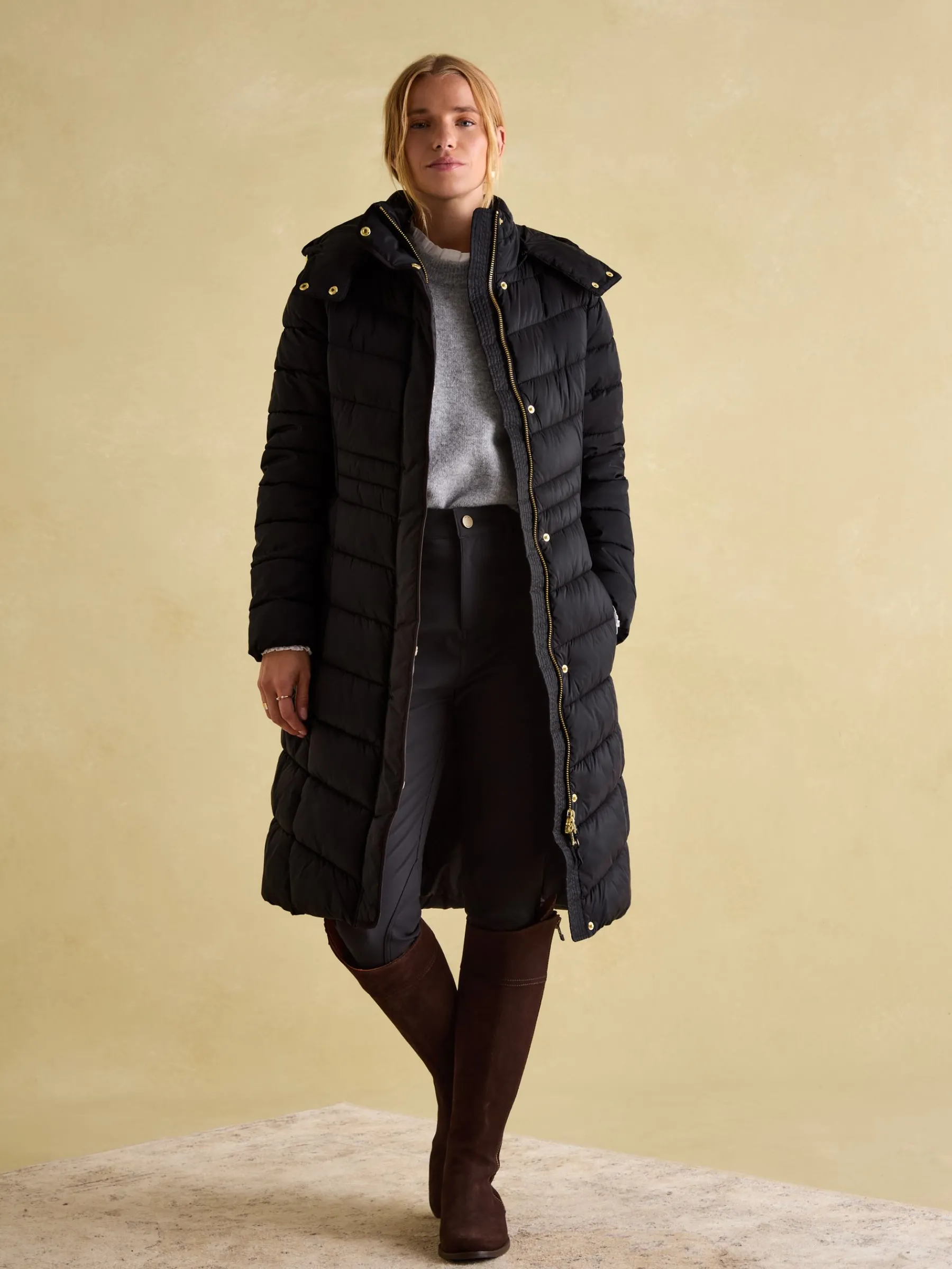 Pembury Showerproof Longline Padded Coat With Hood<Joules Clearance